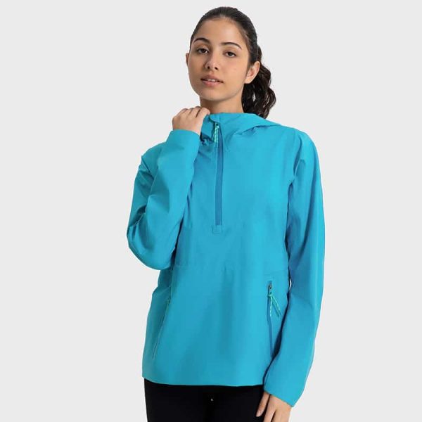 wholesale half zip pullover lightweight rain jacket