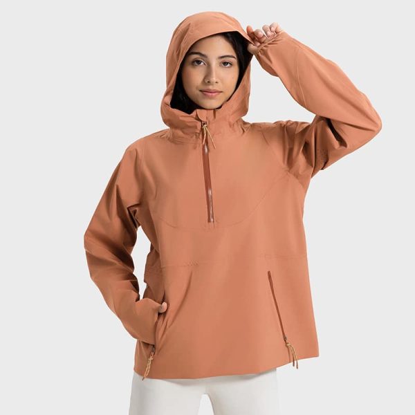 wholesale half zip pullover waterproof jacket