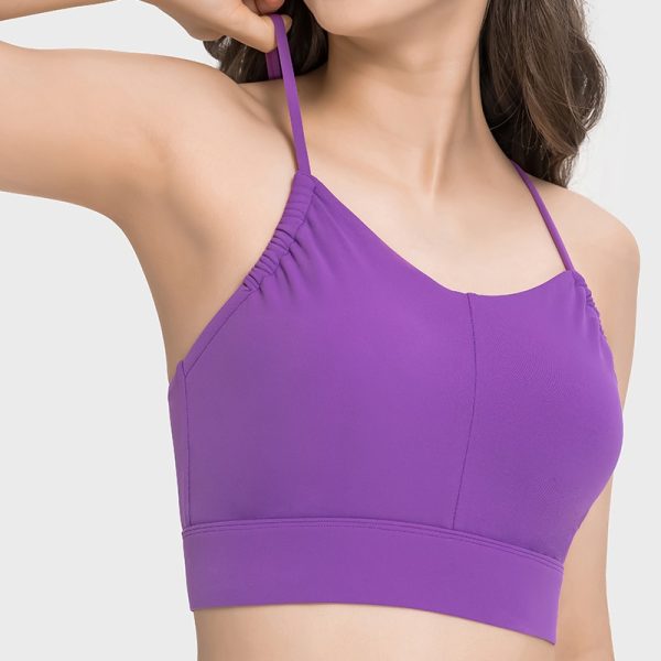 thin strap y back sports bra