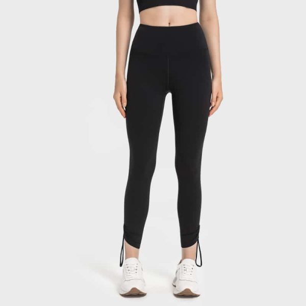 black nylon spandex capri leggings