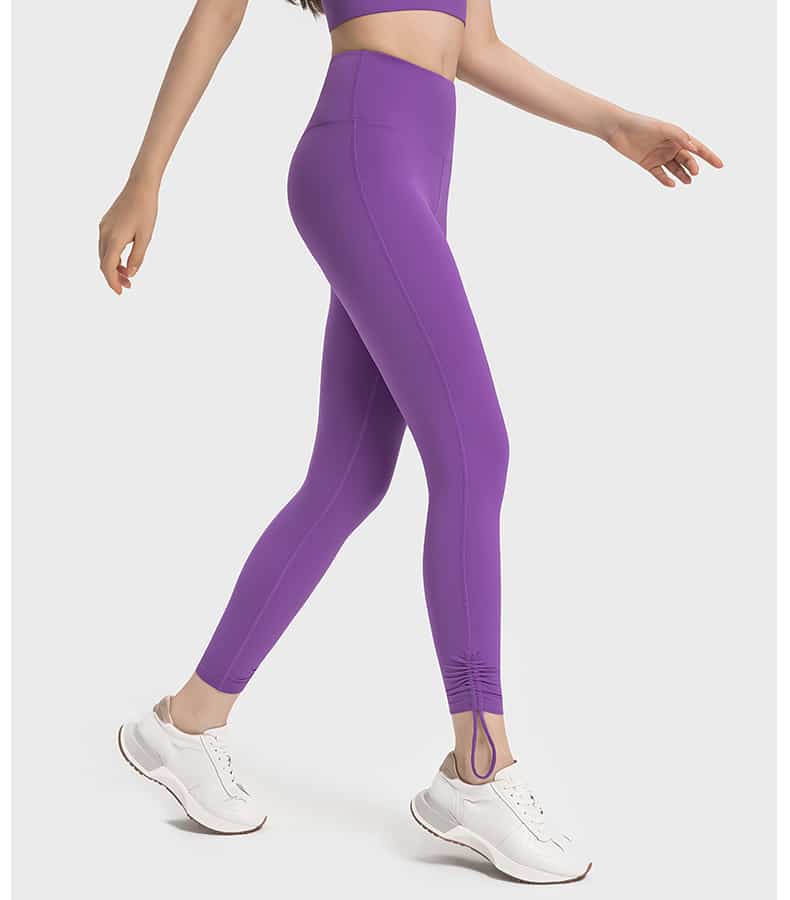 wholesale nylon spandex capri leggings with drawstring