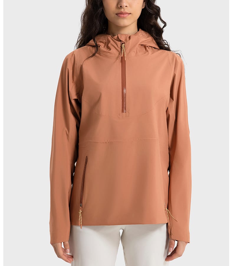 waterproof hiking half-zip pullover with pocket