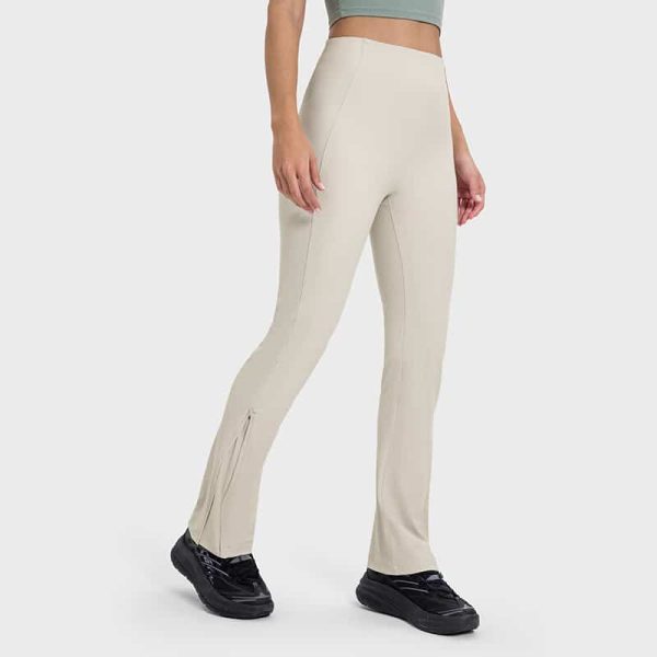 wholesale high waisted ribbed flare leggings