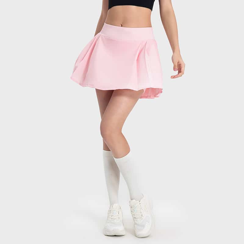 wholesale high waist tennis skirt built in shorts