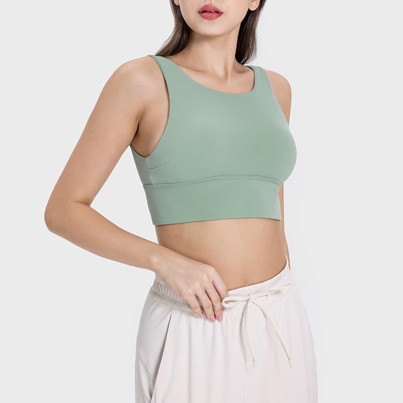 wholesale wide straps low scoop back sports bra