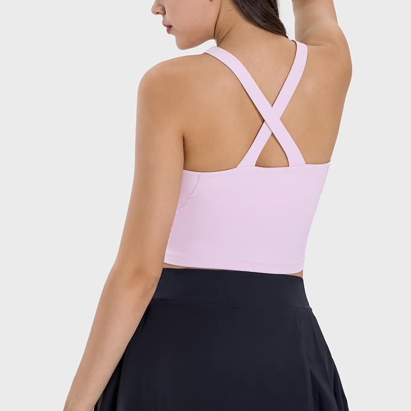 criss cross back sports bra supplier