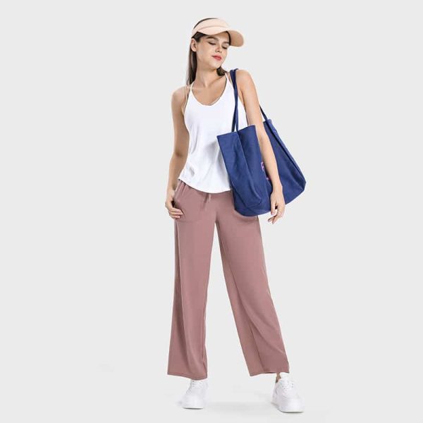 high waist straight leg drawstring sweatpants