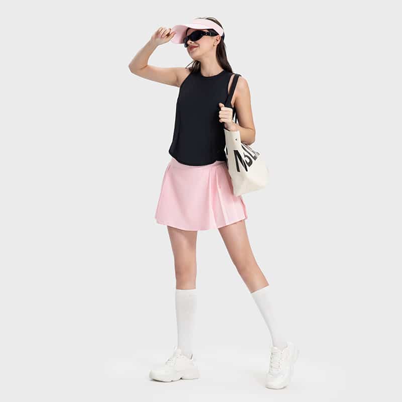 high waist tennis skirt built in shorts and pockets