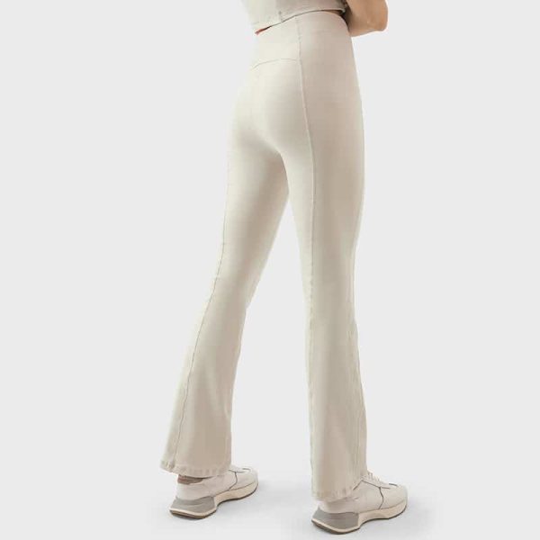 white tummy control flared leggings