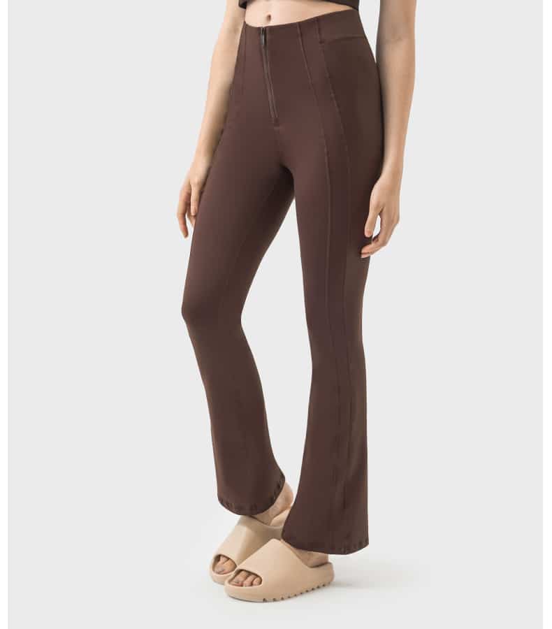 coffee tummy control flared leggings