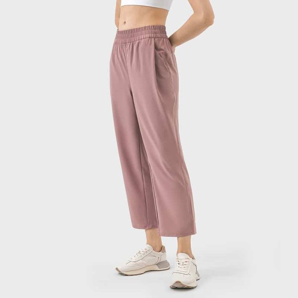 pink women's straight leg workout pants