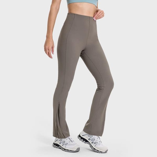 high waisted ribbed flare leggings supplier