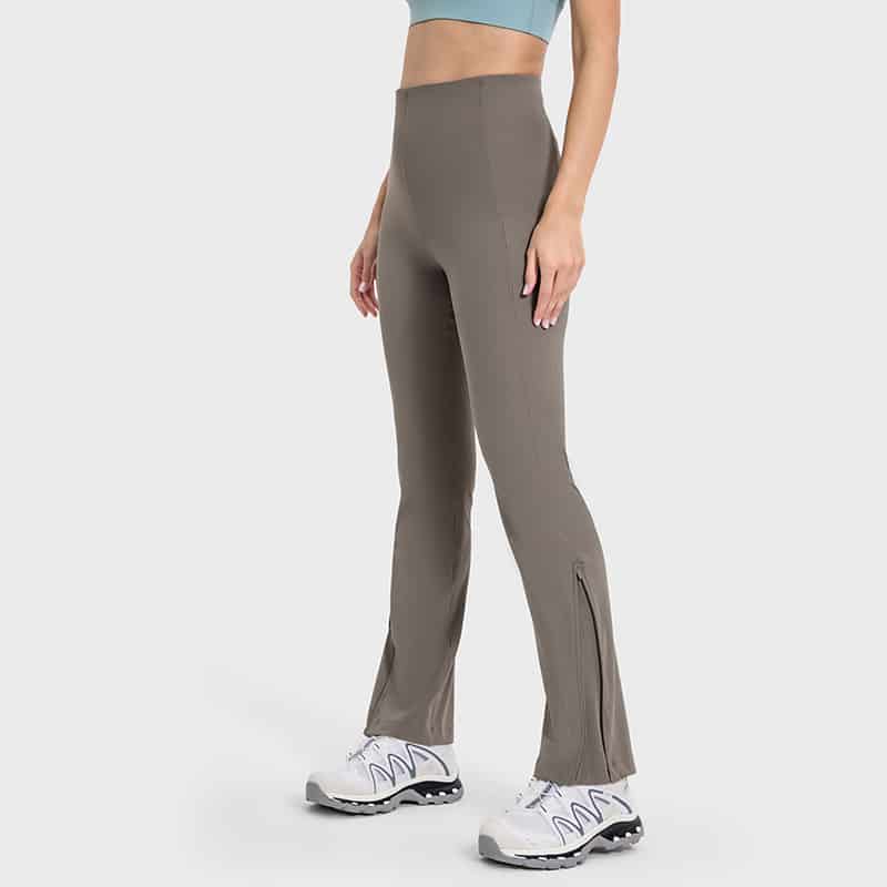 high waisted ribbed flare leggings for yoga