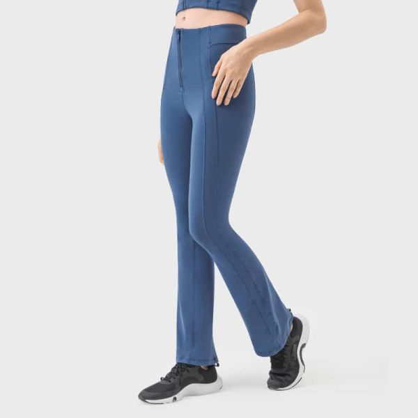 blue tummy control flared leggings