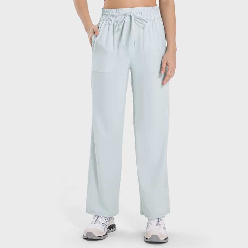 silvery straight leg drawstring sweatpants