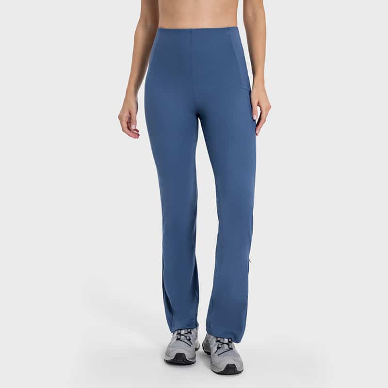 women's high waisted ribbed flare leggings for yoga