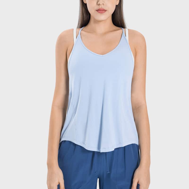 loose fit open back tank top wholesale