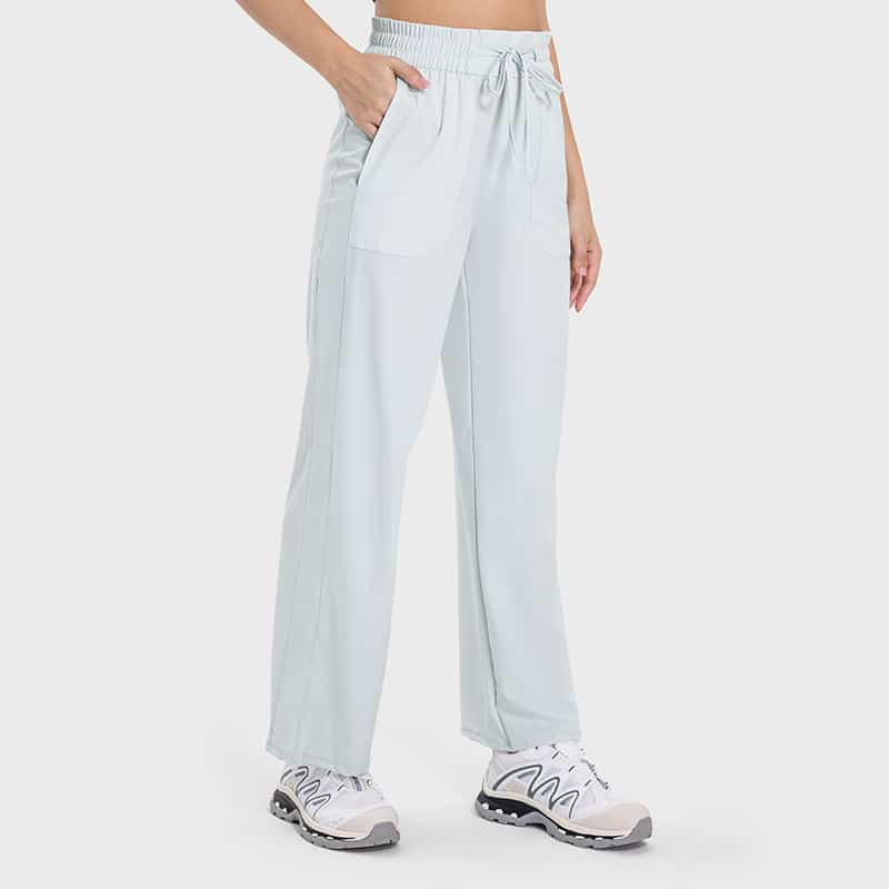 athletic pants straight leg drawstring sweatpants