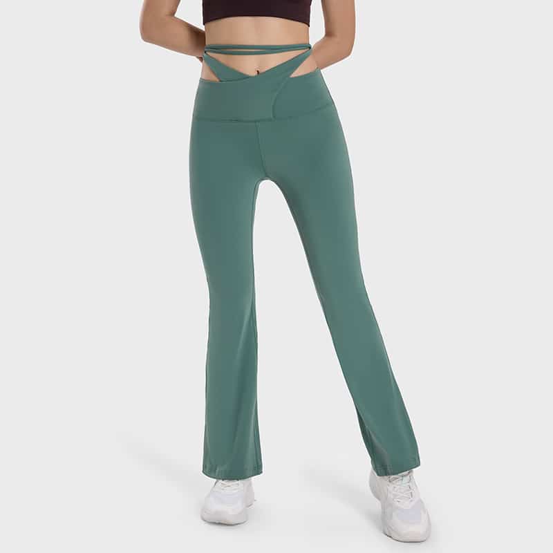 wholesale shaping flare leggings with invisible pocket