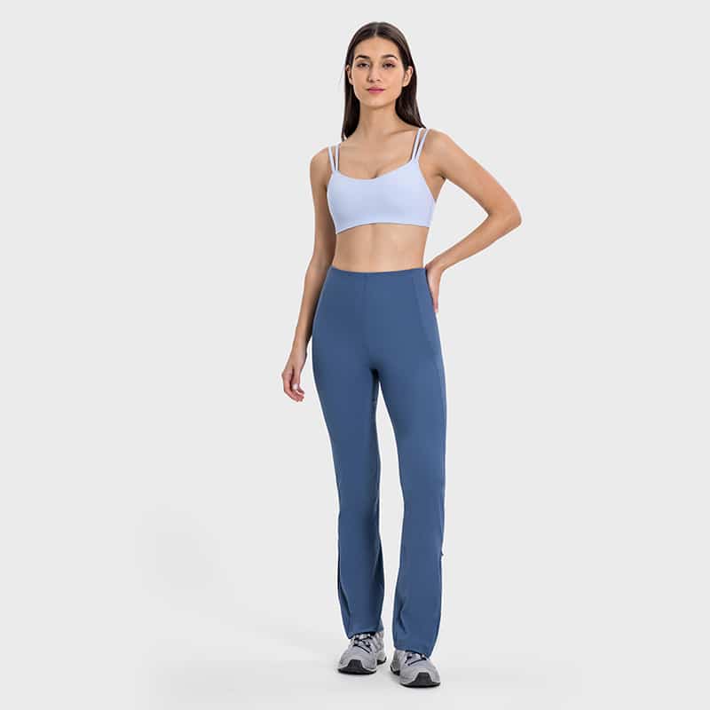 wholesale yoga high waisted ribbed flare leggings for women