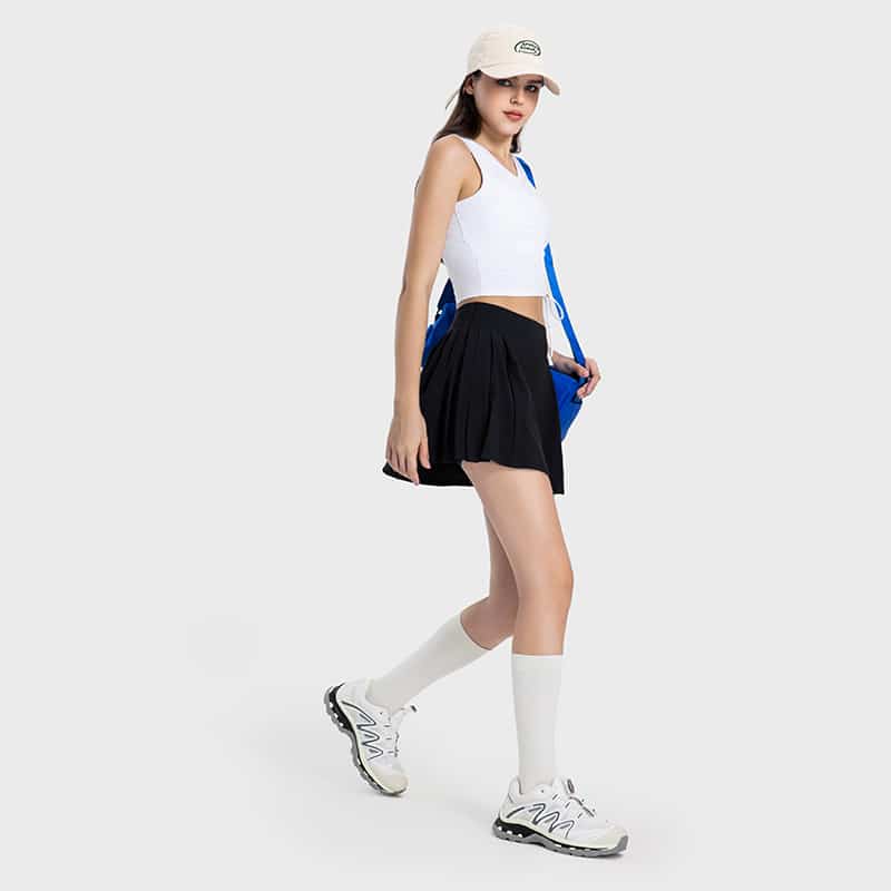 high waist tennis skirt built in shorts and pockets