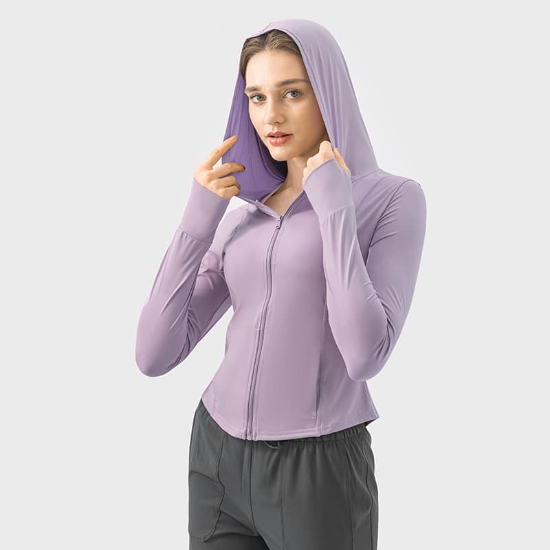 lightweight sun protection zip up hoodie