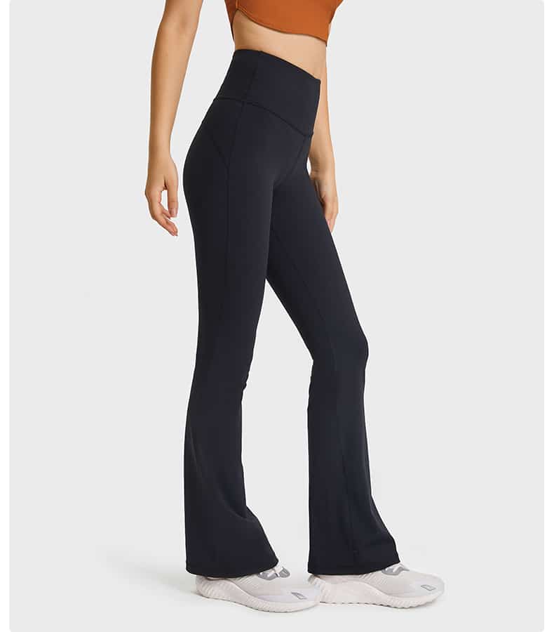 tummy control workout yoga pants high rise mini flare leggings