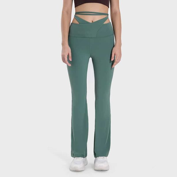 GREEN shaping flare leggings