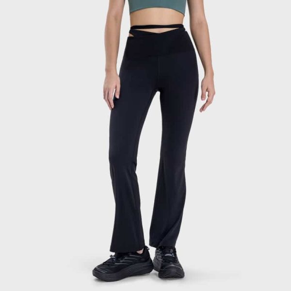 BLACK shaping flare leggings