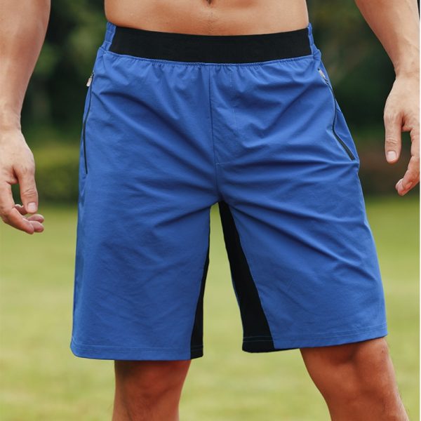 BLUE sports shorts with pockets mens