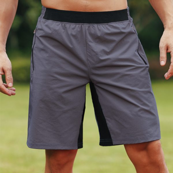 GREY sports shorts with pockets mens