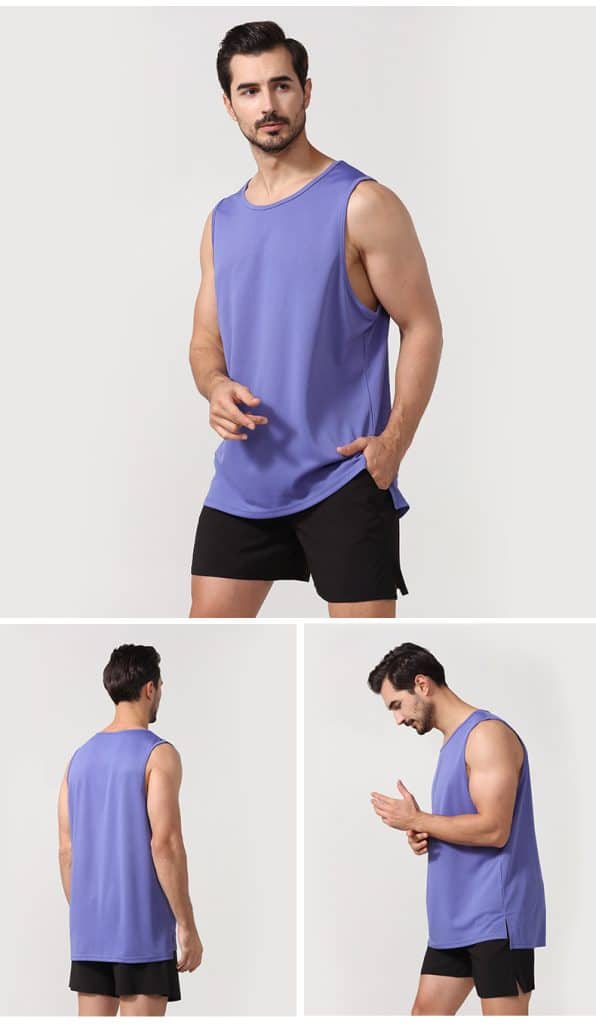 purple men's 100 polyester tank tops