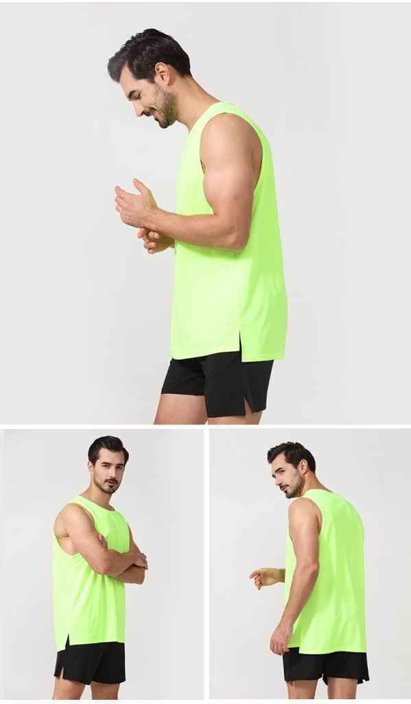 green men's 100 polyester tank tops