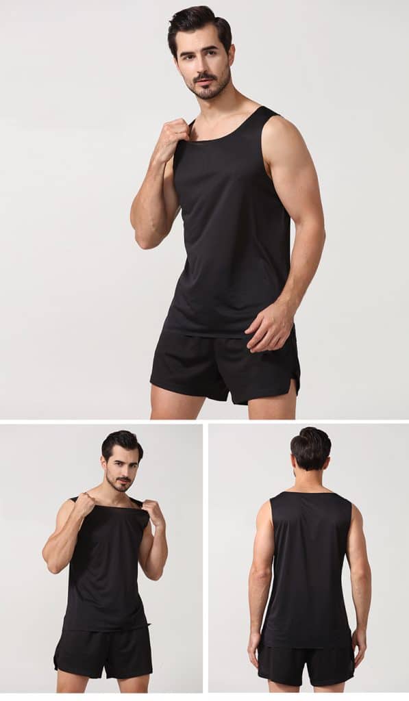 Schwarzes Herren Mesh Jersey Tank Tops