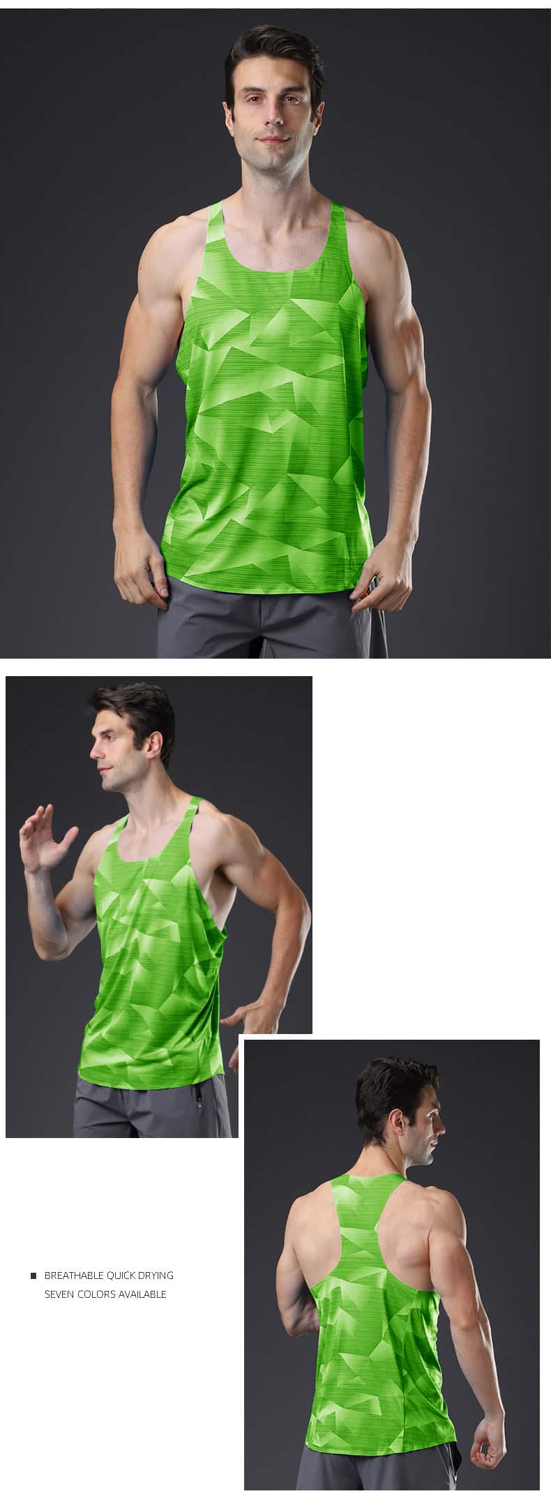 venta al por mayor racerback mens tie dye tank top