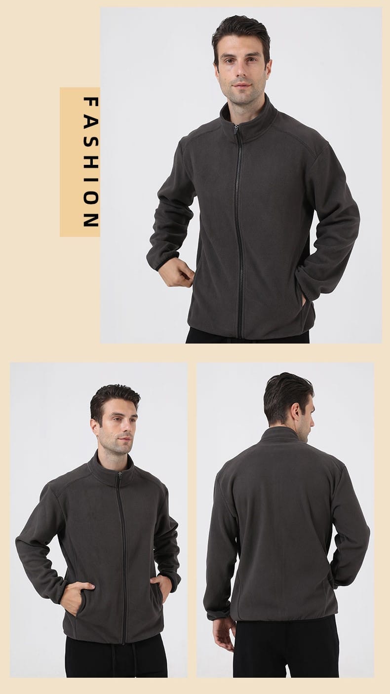 chaquetas de forro polar para hombre con cremallera completa al por mayor