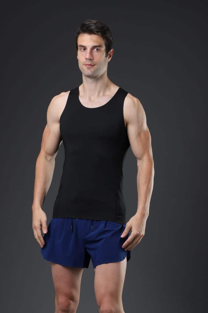 black men's polyester and spandex tank top