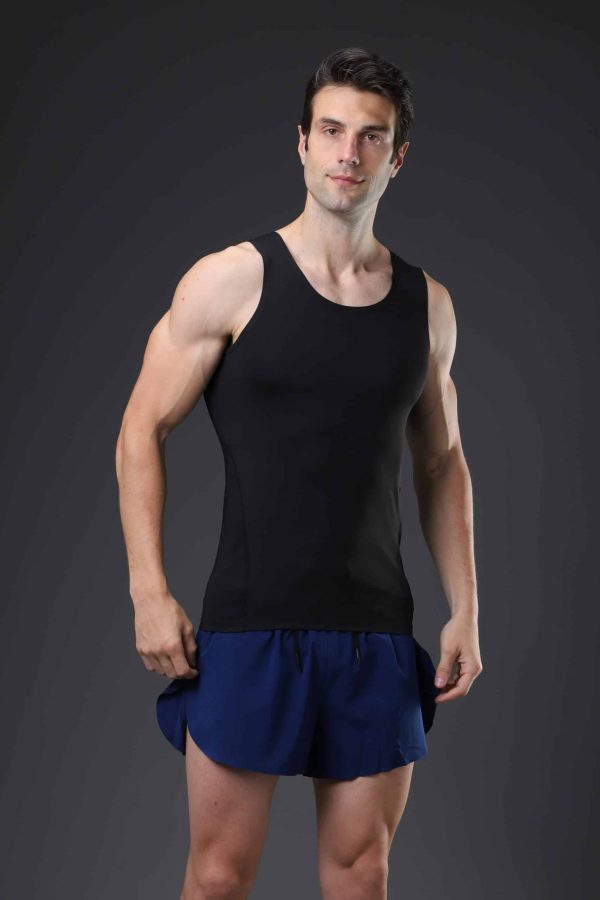 black stretch tank top mens