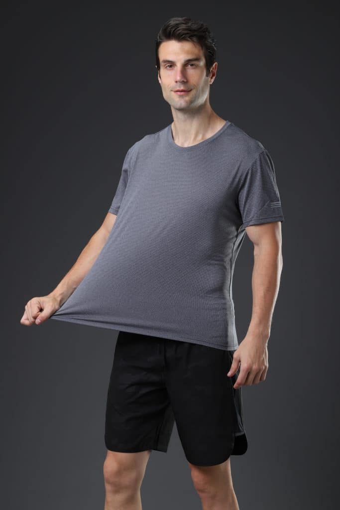 wholesale grey polyester sports t shirts for men