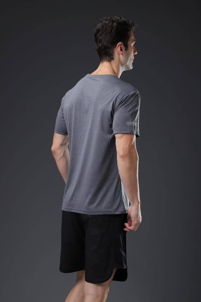 grey quick dry polyester sports t shirts for men