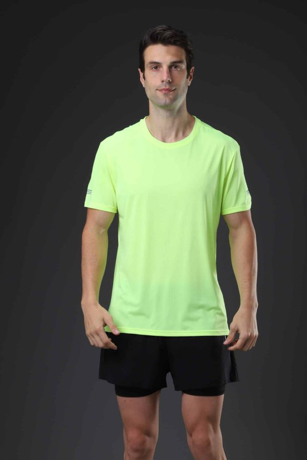 green quick dry polyester sports t shirts for men