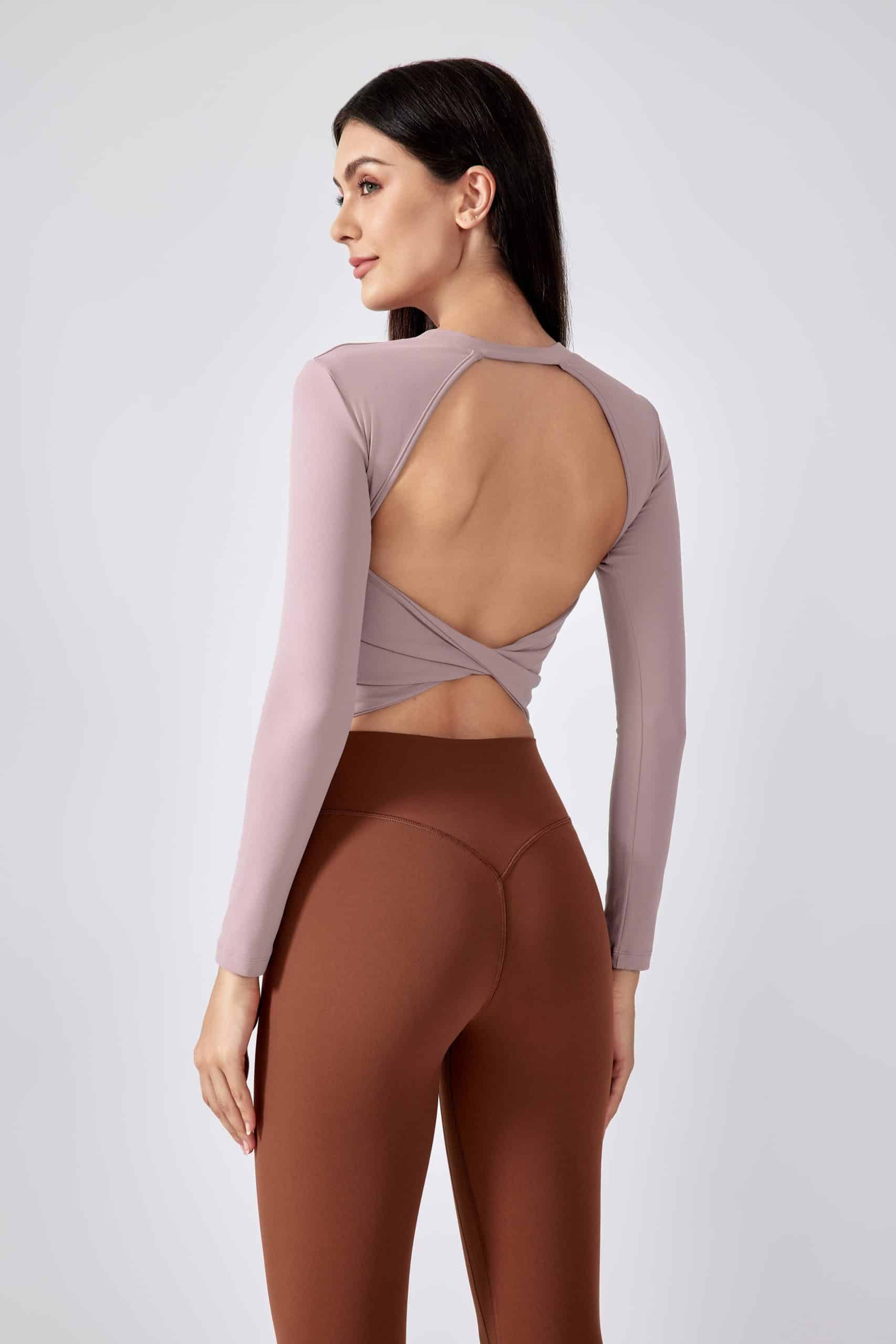 open back long sleeve crop top