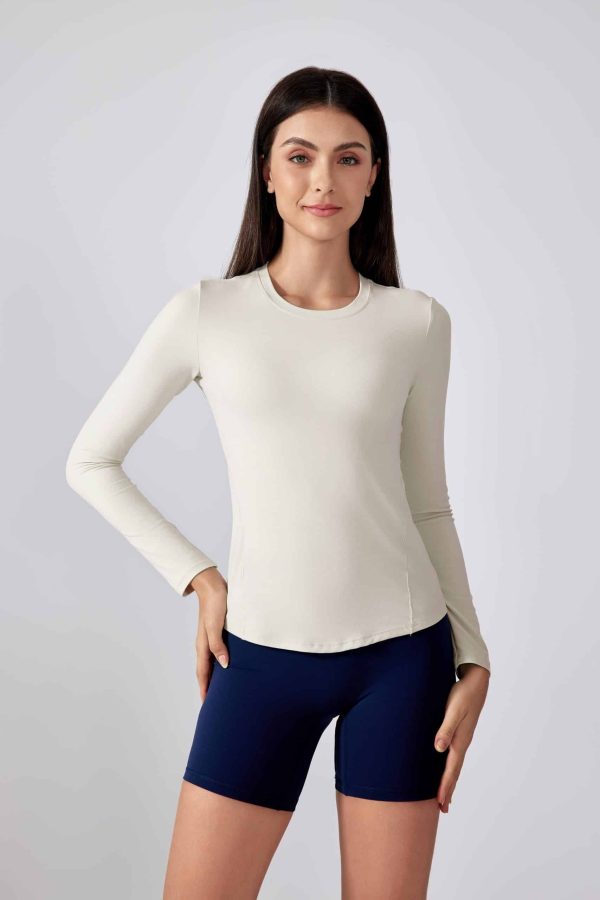 commpresion slim fit women's long sleeve yoga shirts