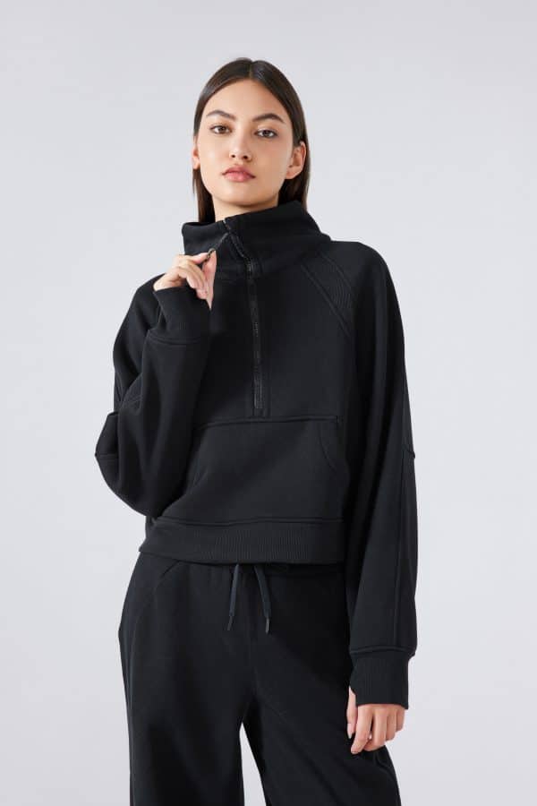 WHOLESALE women's cropped zip up sweatshirt