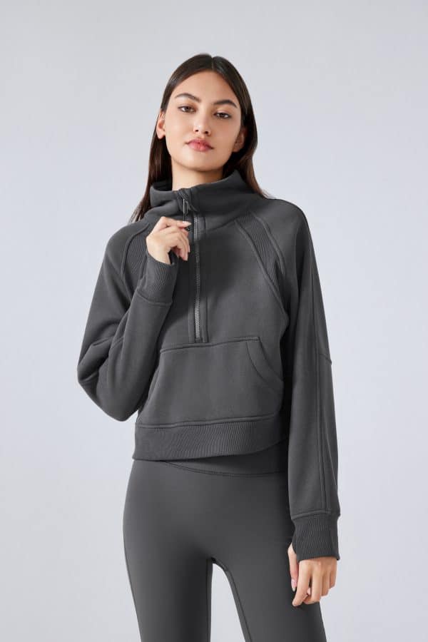 wholesalewomen's cropped zip up sweatshirt