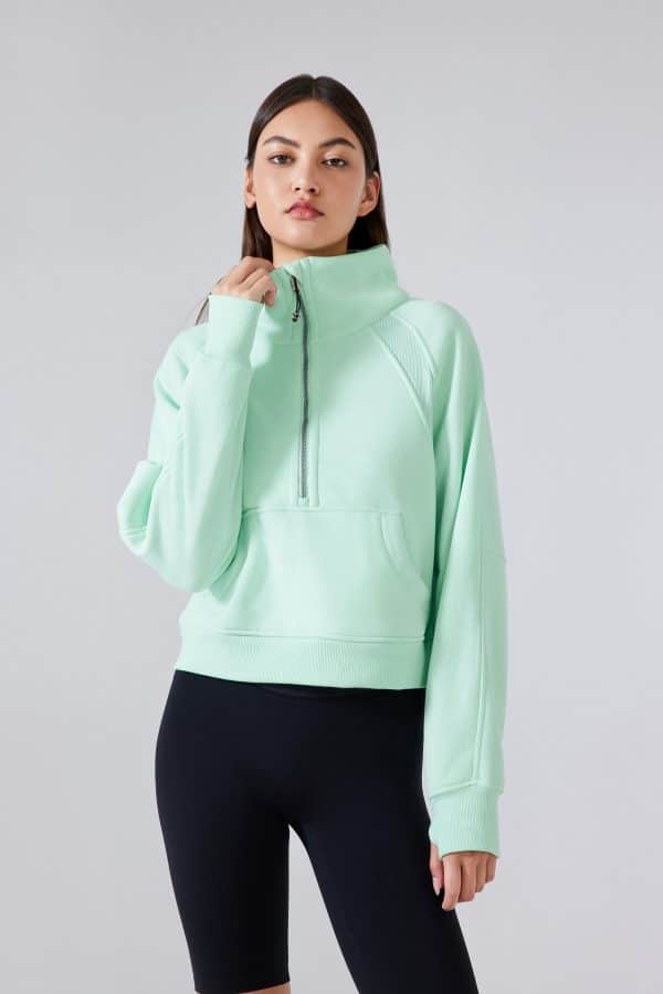 wholesalewomen's cropped zip up sweatshirt