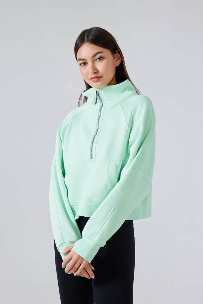 women's cropped zip up sweatshirt