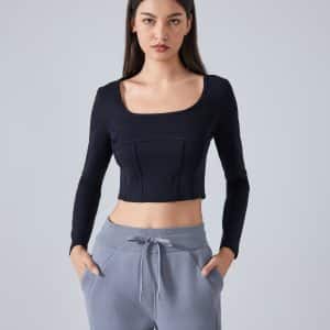 yoga long sleeve crop top