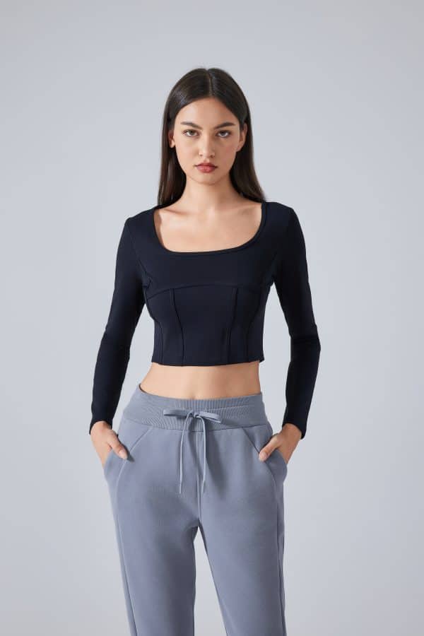 yoga long sleeve crop top